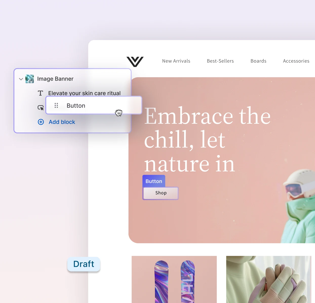 Website builder UI